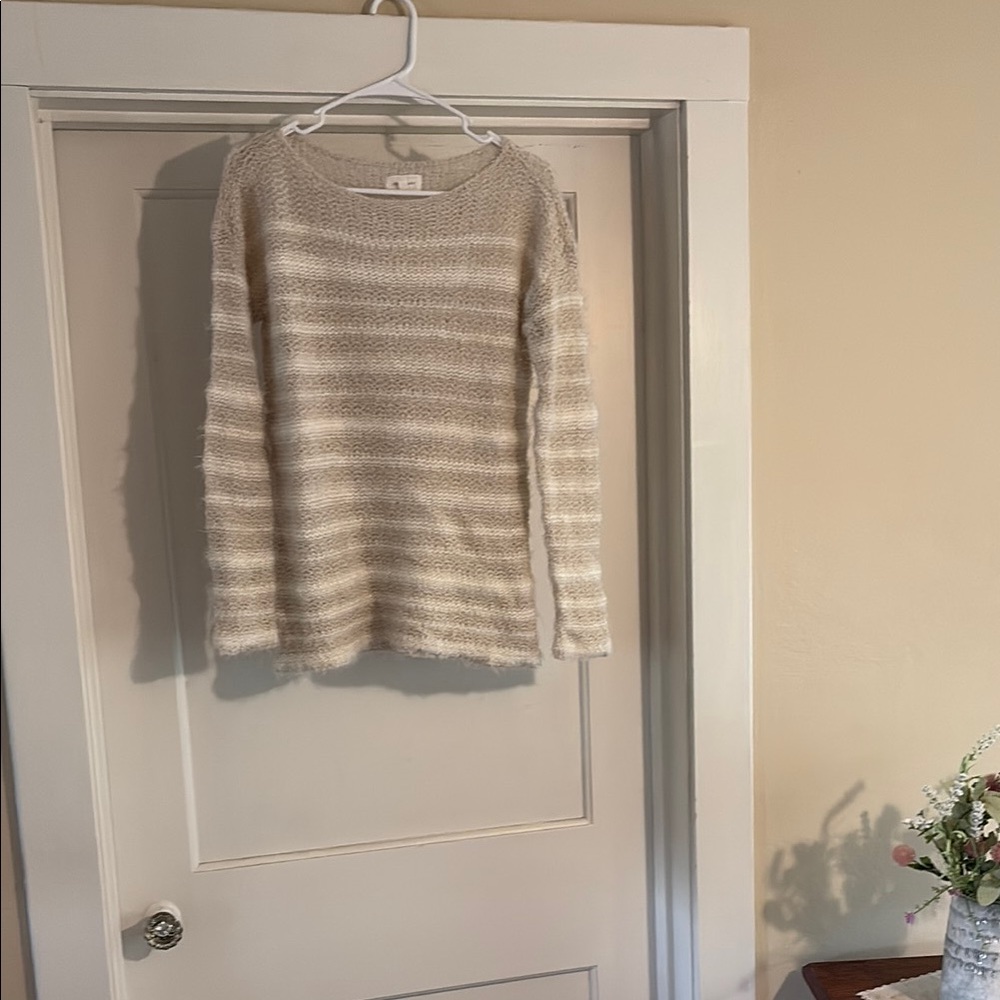 Lou & Grey Cream Crew Neck Sweater Nautical Stripes